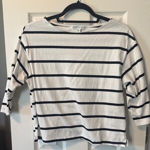 Skandistudio Women's Striped White and Black Blouse